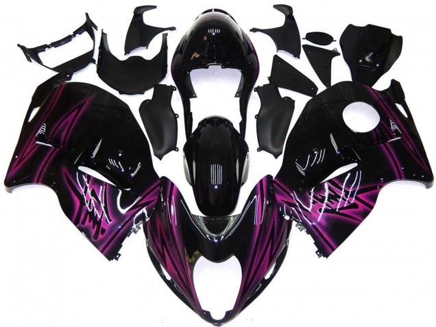 1997-2007 Nero Lucido Personalizzato Con Rosa GSXR 1300 Carena 1997-2007 Nero Lucido Personalizzato Con Rosa GSXR 1300 Carena