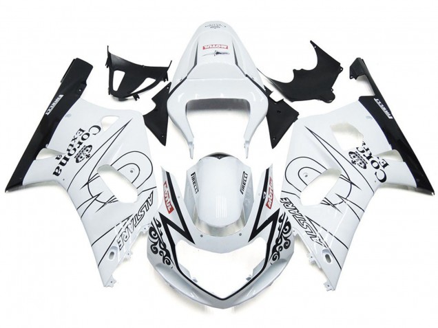 2001-2003 Bianco Lucido Corona & Nero GSXR 600-750 Carena 2001-2003 Bianco Lucido Corona & Nero GSXR 600-750 Carena