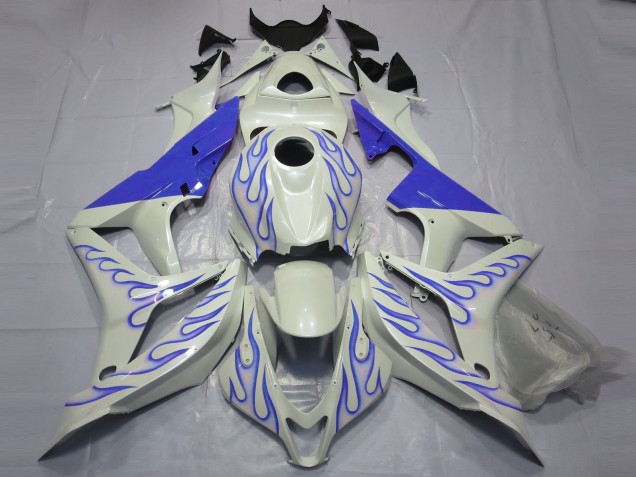 2007-2008 Blu Fiamma Su Bianco CBR600RR Carena 2007-2008 Blu Fiamma Su Bianco CBR600RR Carena
