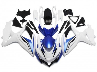 Economici 2008-2010 Bianco Lucido Con Argento & Blu GSXR 600-750 Carena