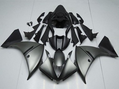 Carena Moto Yamaha YZF R1 2012-2014 - Grigio Opaco Nero Opaco Economici