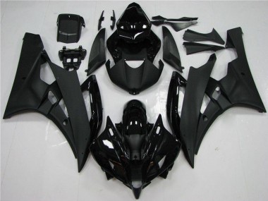 Carena Moto Yamaha YZF R6 2006-2007 - Nero Lucido Nero Opaco Economici