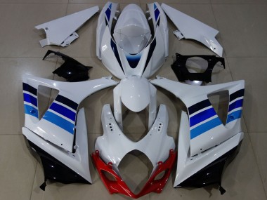 Carena Moto Suzuki GSXR 1000 2007-2008 - Bianco Blu OEM Stile Economici