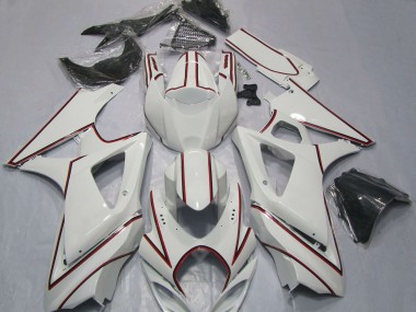 Carena Moto Suzuki GSXR 1000 2007-2008 - Bianco Rosso Gessato Economici