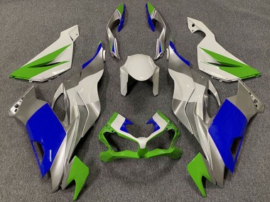Carena Moto Kawasaki ZX6R 2019-2022 - Bianco Argento Verde Blu Economici