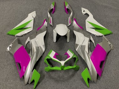 Carena Moto Kawasaki ZX6R 2019-2022 - Bianco Argento Verde Rosa Economici