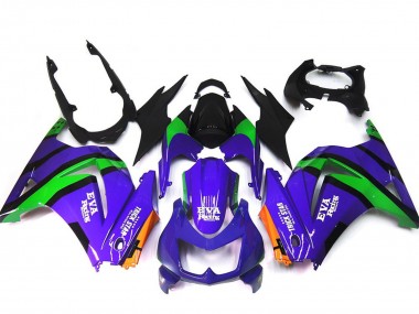 Carena Moto Kawasaki Ninja 250 2008-2012 - Viola Arancia Verde Nero Economici