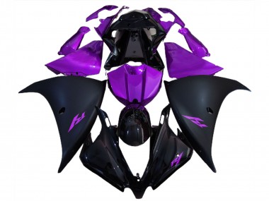 Carena Moto Yamaha R1 2012-2014 - Nero Lucido Nero Opaco Viola Economici