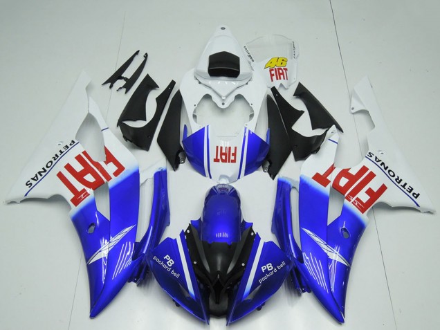 Carena Moto Yamaha R6 2008-2016 - Bianco Blu Rosso Nero Fiat
