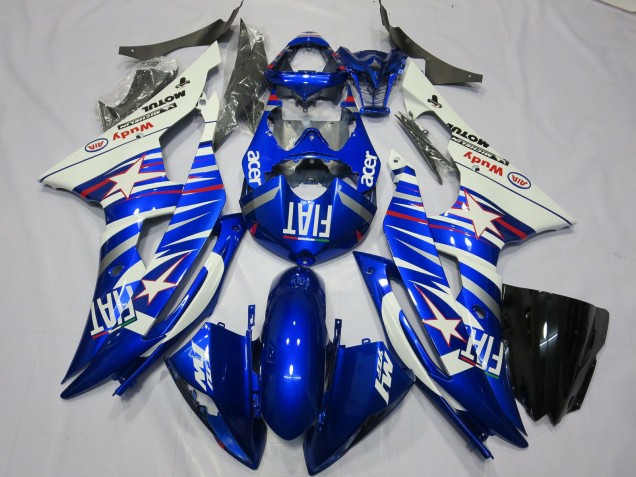Carena Moto Yamaha R6 2008-2016 - Bianco Blu Fiat Acer Motul Michelin
