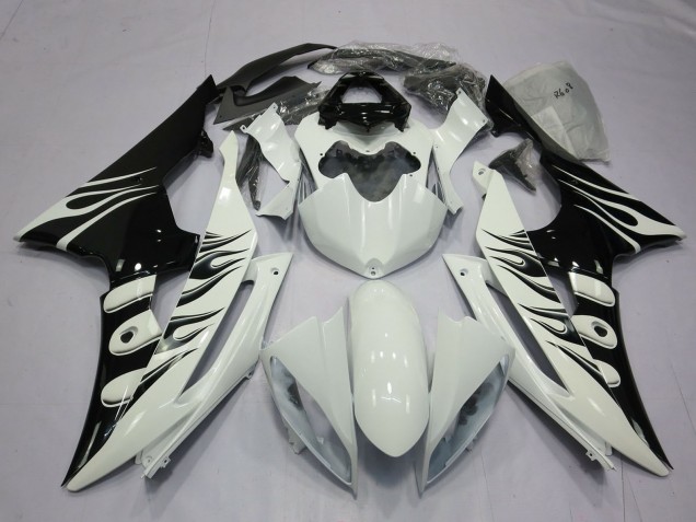 Carena Moto Yamaha R6 2008-2016 - Bianco Nero Lucido Fiamma