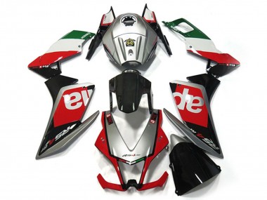 Carena Moto Aprilia RS4 125 2012-2018 - Argento Rosso Verde Nero Lucido OEM Stile Economici