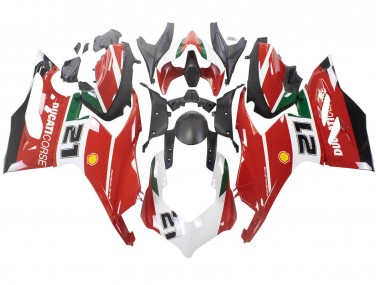 Carena Moto Ducati Panigale V2 2020-2024 - Bianco Rosso Verde Nero Opaco Corse 21 Economici