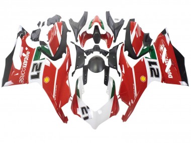 Carena Moto Ducati Panigale V2 2020-2024 - Bianco Rosso Verde Nero Opaco Corse 21 Economici