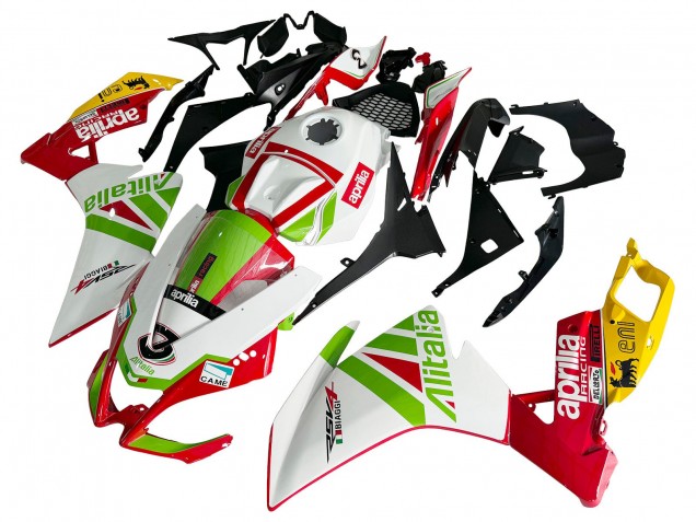 Carena Moto Aprilia RS4 50 125 2012-2018 - Bianco Rosso Verde Giallo Alitalia