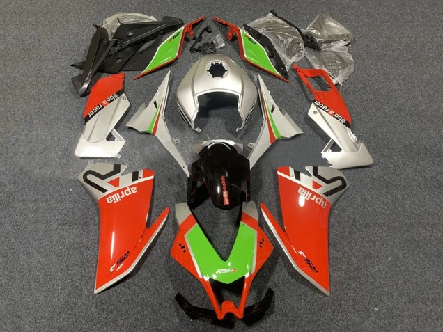 Carena Moto Aprilia RS4 50 125 2012-2018 - Argento Rosso Verde Nero Lucido