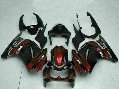 Carena Moto Kawasaki EX250 2008-2012 - Nero Lucido Rosso Bordeaux Economici