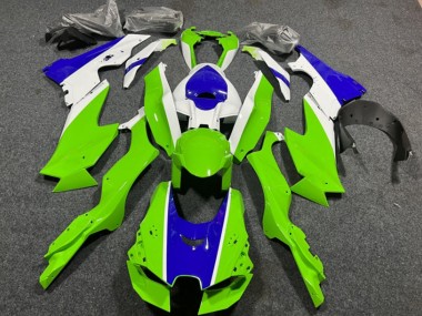 Carena Moto Kawasaki ZX10R 2021-2025 - Bianco Verde Blu Economici