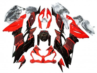 Carena Moto Kawasaki ZX6R 2019-2022 - Rosso Nero Lucido Honeycomb Economici
