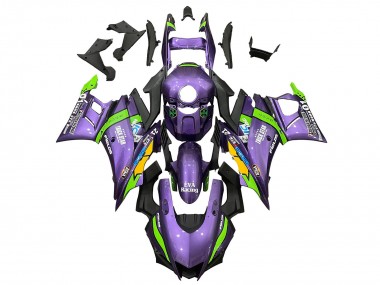Carena Moto Yamaha YZF R3/R25 2019-2021 - Viola Verde Bianco EVA Corsa Economici
