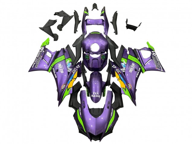 Carena Moto Yamaha YZF R3/R25 2019-2021 - Viola Verde Bianco EVA Corsa