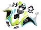 Carena Moto Yamaha YZF 1000 R1 2007-2008 - Azzurro Chiaro Verde Lime Nero