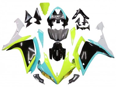 Carena Moto Yamaha YZF 1000 R1 2007-2008 - Azzurro Chiaro Verde Lime Nero Economici