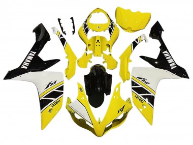 Carena Moto Yamaha YZF 1000 R1 2007-2008 - Giallo Bianco Nero Economici