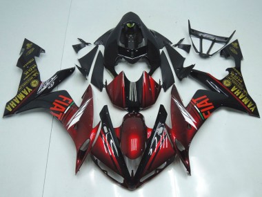 Carena Moto Yamaha YZF R1 2007-2008 - Rosso Bordeaux Nero Fiat Economici