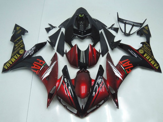 Carena Moto Yamaha YZF R1 2007-2008 - Rosso Bordeaux Nero Fiat