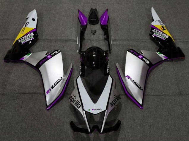 Carena Moto Aprilia RSV4 1000 2009-2015 - Argento Nero Viola Giallo