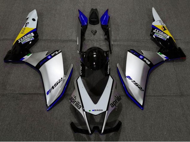Carena Moto Aprilia RSV4 1000 2009-2015 - Argento Nero Blu Giallo