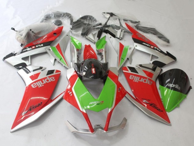 Carena Moto Aprilia RSV4 1000 2009-2015 - Rosso Argento Verde Nero