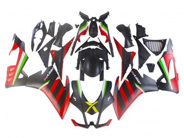 Carena Moto Aprilia RSV4 1000 2009-2015 - Nero Opaco Rosso Verde Banda