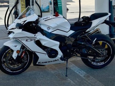 Carena Moto Kawasaki ZX10R 2021-2025 - Bianco Nero Banda Economici