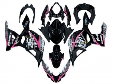 Carena Moto Kawasaki Ninja 400 2018-2024 - Nero Lucido Rosa Bianco Economici