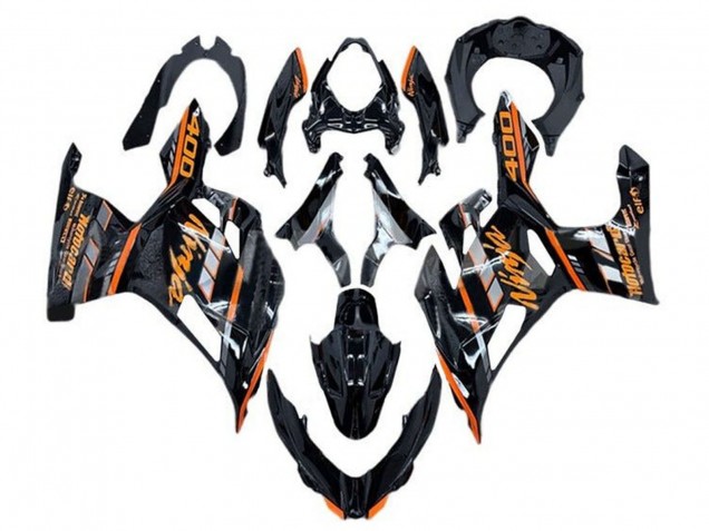 Carena Moto Kawasaki Ninja 400 2018-2024 - Nero Lucido Arancia Grigio
