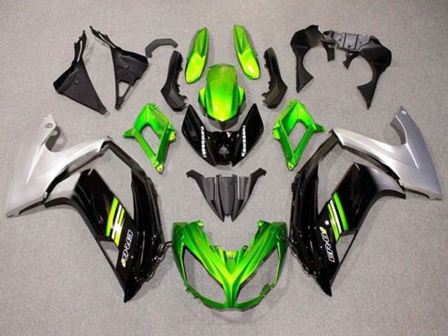 Carena Moto Kawasaki Ninja ER6F 2012-2014 - Verde Nero Argento