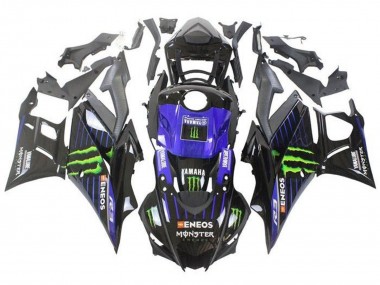 Carena Moto Yamaha YZF R3/R25 2019-2021 - Blu Nero Lucido Verde ENEOS Mostro Economici