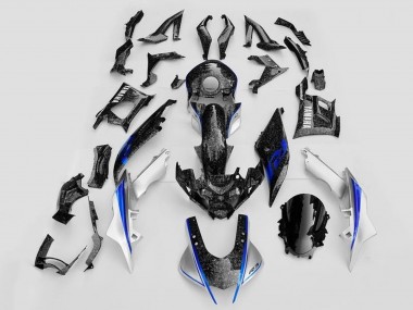 Carena Moto Yamaha YZF R3/R25 2019-2021 - Bianco Blu Nero Forgiato Fibra di Carbonio Stile Economici