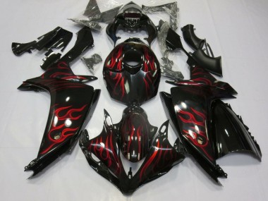 Carena Moto Yamaha YZF 1000 R1 2007-2008 - Nero Lucido Rosso Fiamma Economici