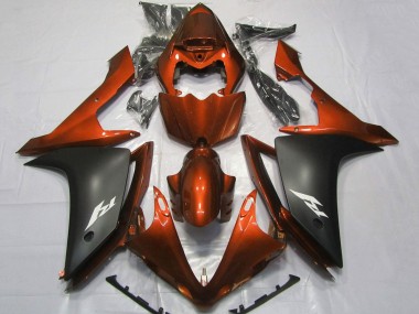 Carena Moto Yamaha YZF 1000 R1 2007-2008 - Arancia Nero Opaco Economici