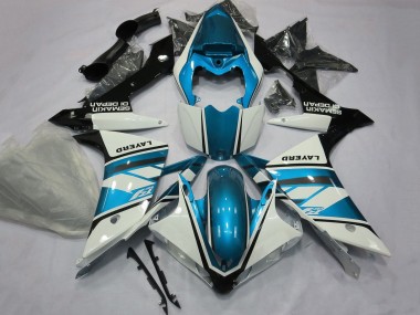 Carena Moto Yamaha YZF 1000 R1 2007-2008 - Bianco Azzurro Chiaro Nero Layerd Economici
