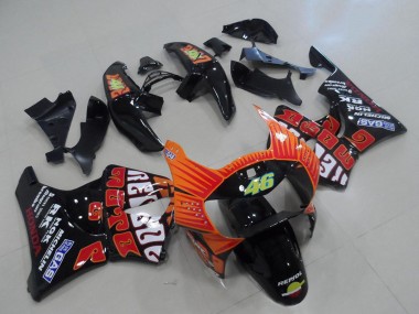 Carena Moto Honda CBR900RR 919 1998-1999 - Nero Lucido Arancia Rossi Economici