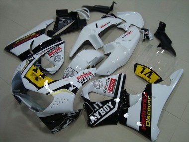 Carena Moto Honda CBR900RR 919 1998-1999 - Bianco Giallo Nero Lucido Playboy 14 Economici