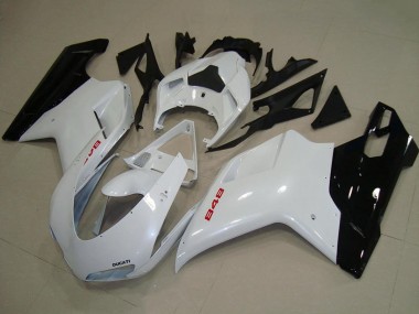 Carena Moto Ducati 848 2007-2014 - Bianco Nero Lucido Economici