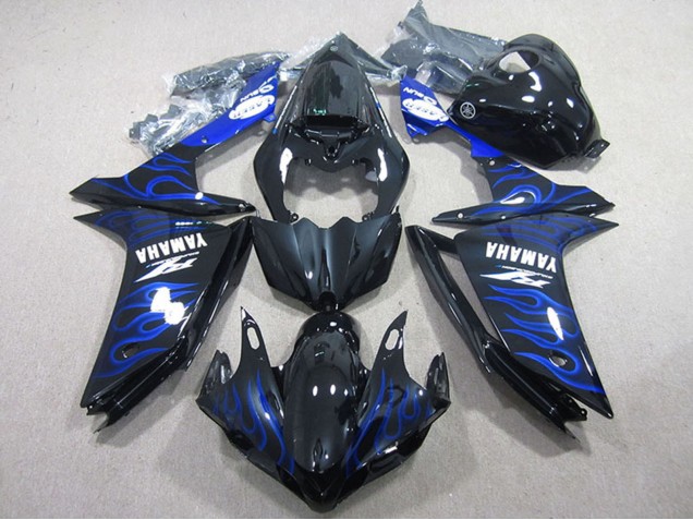 Carena Moto Yamaha YZF R1 2007-2008 - Nero Lucido Blu Fiamma