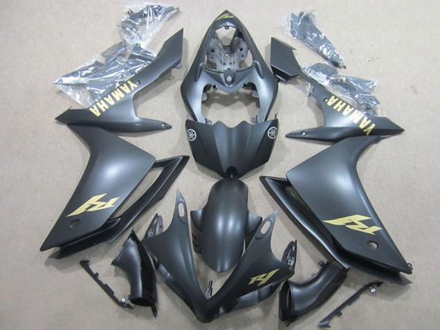 Carena Moto Yamaha YZF R1 2007-2008 - Nero Opaco Oro Decal