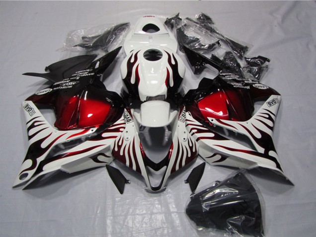 Carena Moto Honda CBR600RR 2009-2012 - Bianco Rosso Nero Lucido Fiamma