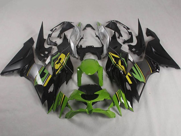 Carena Moto Kawasaki ZX6R 2019-2022 - Verde Giallo Argento Nero Opaco